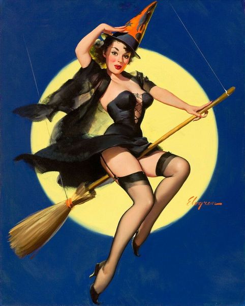 

gil elvgren riding high home decor handcrafts /hd print oil painting on canvas wall art canvas pictures 200211