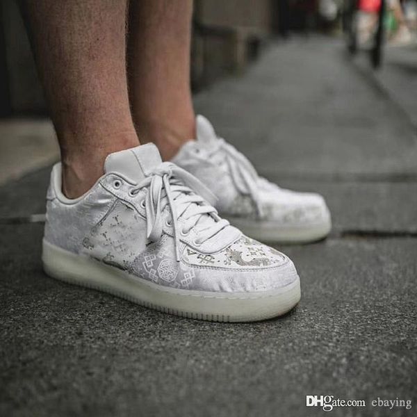 

clot forces one royal university blue silk platform low prm white mens running shoes women trainers men forced sneakers sports cj5290-400