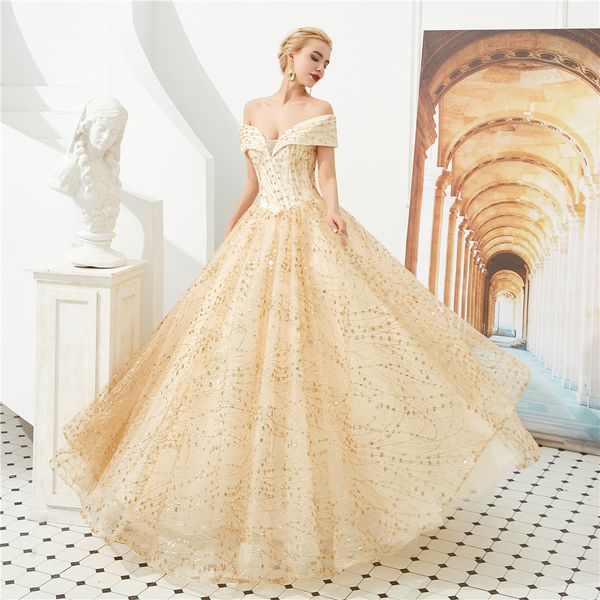 

2019 bateau gold ball gown quinceanera dresses sequins lace up plus size sweet 16 dresses debutante 15 year formal party dress bq208, Blue;red