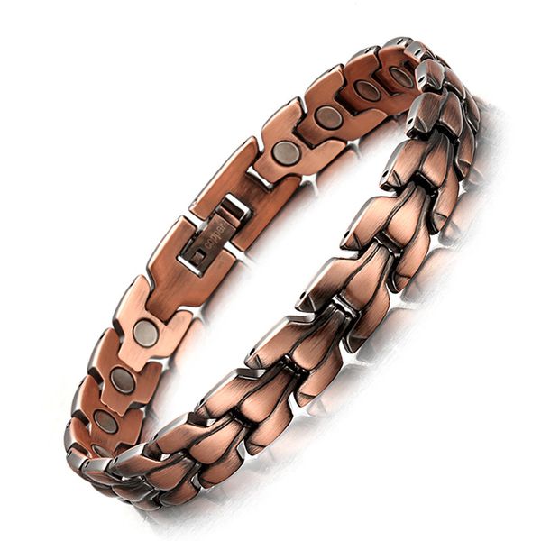 

men's copper magnetic bracelet healthy bio energy bracelets & bangles health jewelry red copper wristbands, Golden;silver