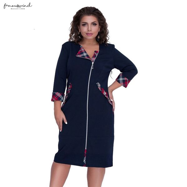 

6xl 2019 autumn big 5xl size women dress casual female winter plus sizes dress zipper lady office party bodycon dress, Black;gray