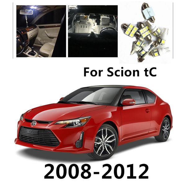 

jgaut for scion tc 2008-2012 8pcs white red blue car led light bulbs interior package kit dome lights license plate light map