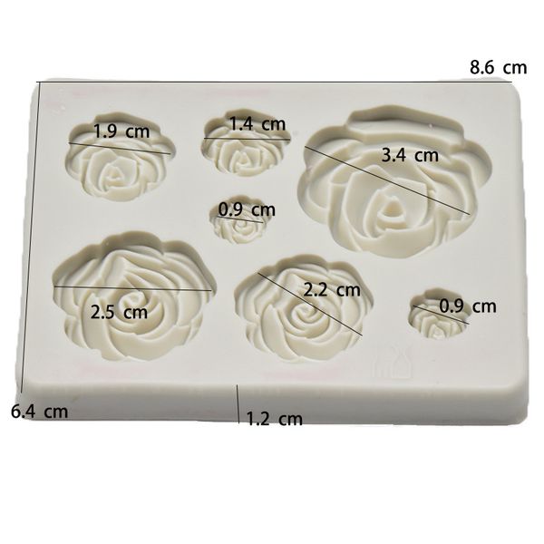

7 hole 3d rose silicone mold handmade soap chocolate candy pastry fondant cake decoration silicone mold diy baking tools