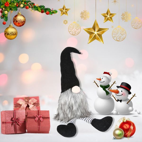 

new cloth christmas spirit home decor ornaments nordic siting spirit decor cute black gray gnome doll xmas decorations supplies