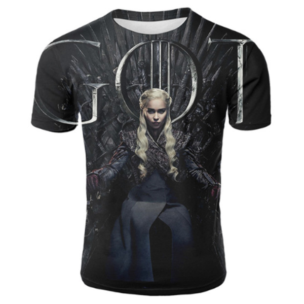 

2019 новейшие горячие продажи модной поп-футболки игра престолов футболка песнь льда и огня футболка с принтом 3d футболка с железным троном, White;black