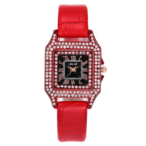 

luxury women watches starry sky women bracelet watch fashion diamond square dial ladies quartz wristwatch clock, Slivery;brown