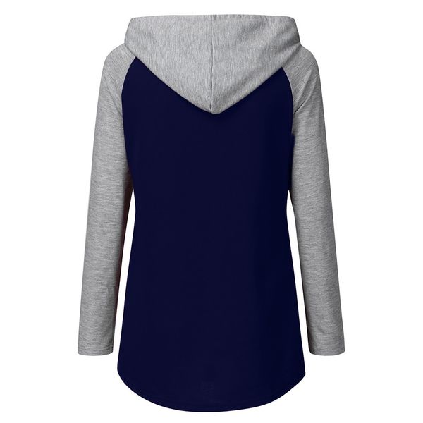 

women pregnant nusring maternity long sleeve splicing pullover hooded, White