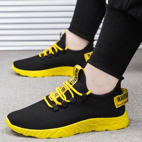 

new mesh men casual shoes lac-up men shoes lightweight comfortable breathable walking sneakers tenis running, Black
