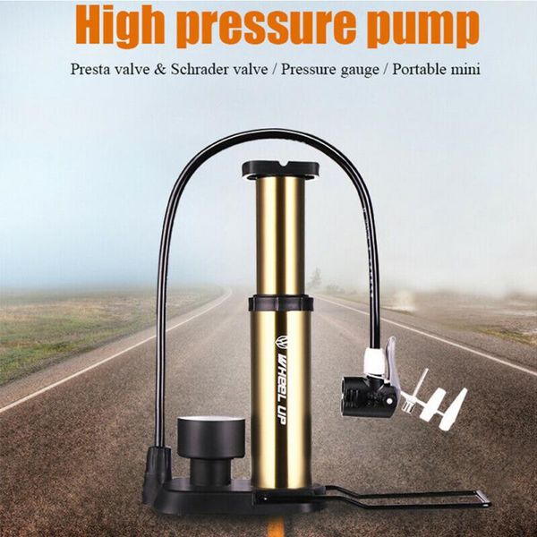 

mountain bike inflator cycling portable maintenance easy operate foot-type press outdoor sports bicycle pump aluminum alloy