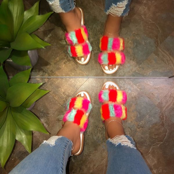 

heflashor новые женщины весна плюшевые тапочки 2020 плоское дно крытый все вокруг удобные сандалии открытый досуг обувь, Black