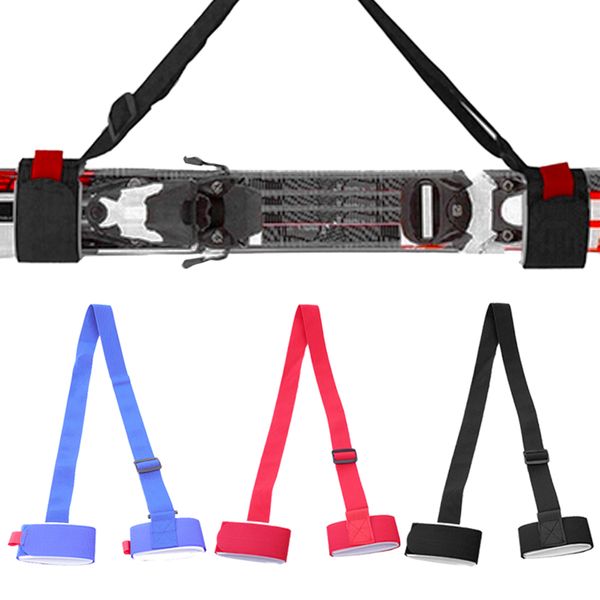 

new snowboard shoulder strap handle skis sling braces adjustable skiing pole shoulder hand straps ski handle strap bags 1.2m, Black;gray