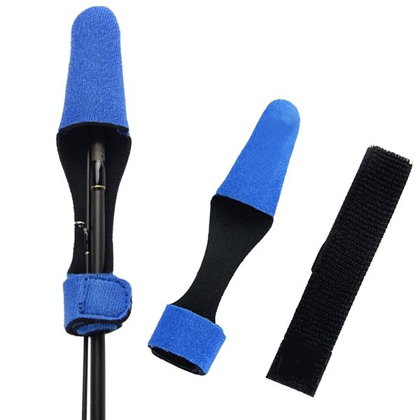 Sporting Goods rod case Fishing Rod Cover Tip Cover Pole Glove Sleeve Protector Rod Tie Set Black/Blue