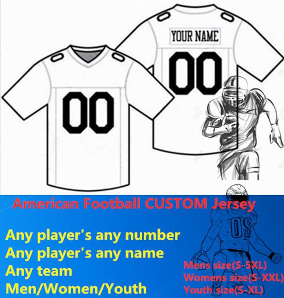 

new american football custom jersey all 32 team customized any name any number size s-6xl mix order men women youth kids stitched, Black