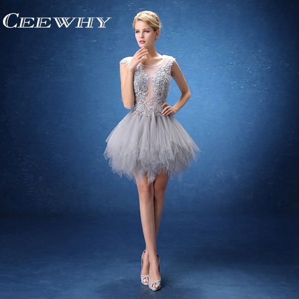 

ceewhy embroidery party dress special occasion formal gown crystal short prom dresses homecoming robe de cocktail dress, White;black