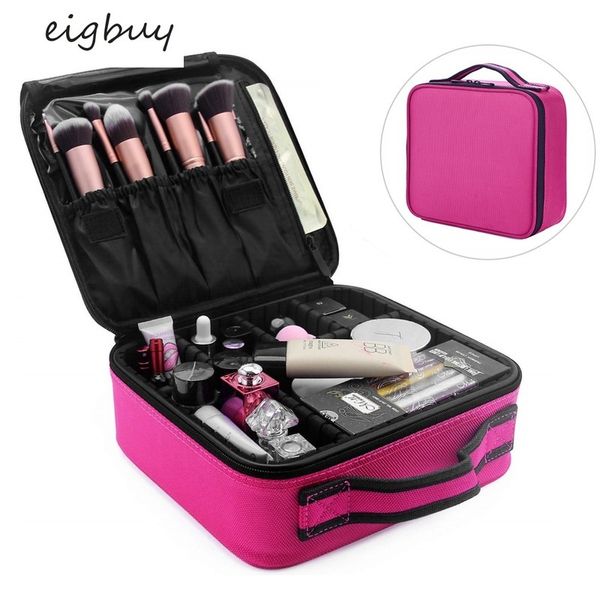 

cosmetic zipper portable multifunction wash handle case makeup bag jewellery necessity with adjustable dividers travel organizer