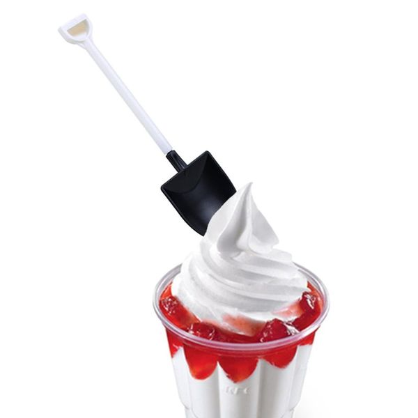

plastic disposable mini shovel spoon potted ice cream cake spoon for kids