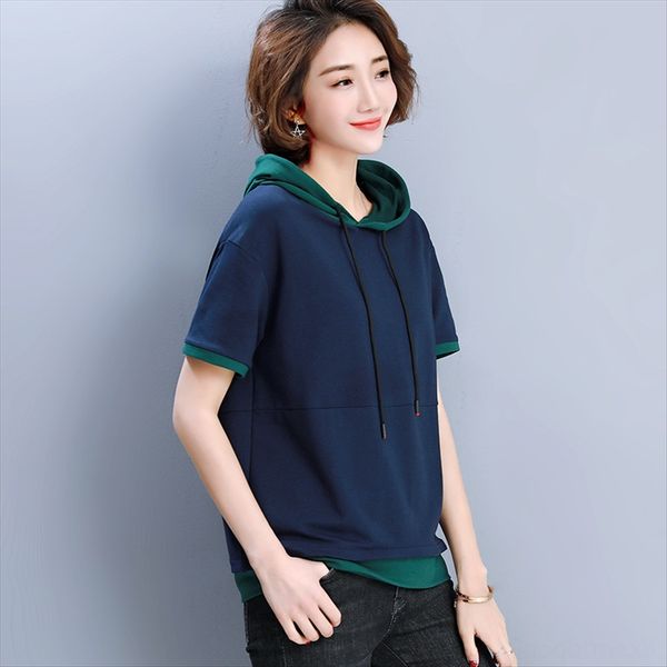 

pure cotton short-seeved t-shirt nv xia zhuang 2020 nv shang yi hooded oose shaw t-shirt shawl l women's ins fashionable, White