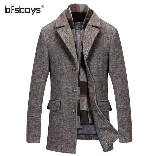 

bfsboys 2017 autumn/winter fashion men wool blends cashmere coat long section woolen coat men loose casual -4xl, Tan;black