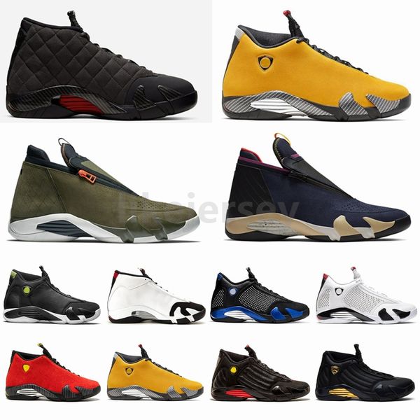 

новый 14 14s черный обратный ferrar светоотражающие мужчины баскетбол обувь jumpman z замша последний выстрел гром черный желтый dmp спорт к