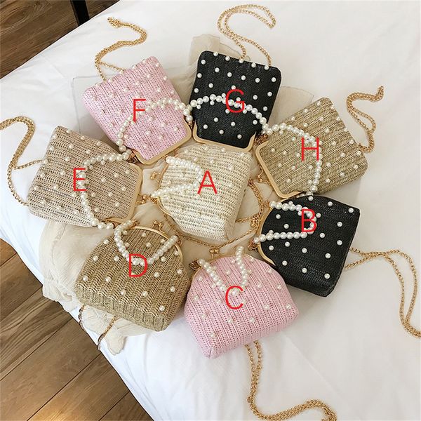 

2019 fashoin women beach color matching woven bag burlap square bag messenger designers luxury dropshipping#30