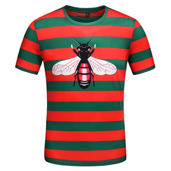 

новый дизайнер футболки мужская верхняя одежда мода лето пчела вышитые рубашки печати luxury мужская рубашка одежда, Black;brown