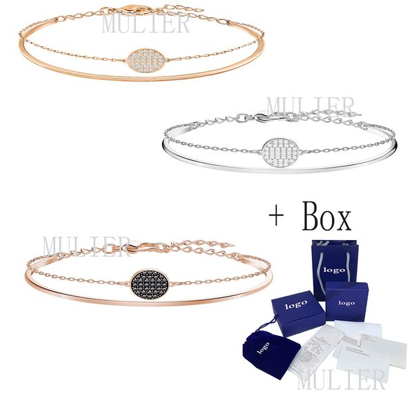 

mulier 2019 swa имбирь мода браслет изысканный level 2 в 1 блестящий браслет женский jewelry отправить girlfriend gift 5274892, Black