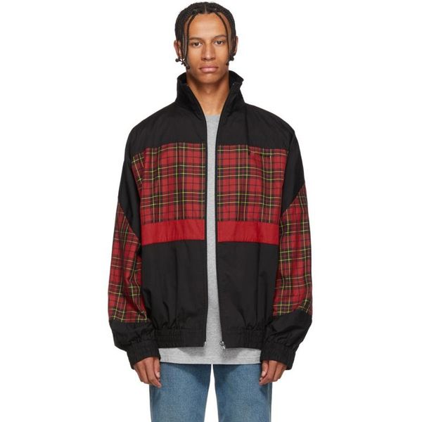 

18fw франция решетка splice jacket мода повседневная куртка улица хип-хоп мужчины женщины мода верхняя одежда осень зима hfymjk192, Black;brown