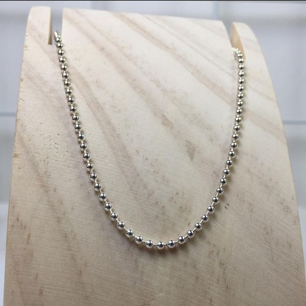 

2019 100% 925 sterling silver classic e collection beaded silver necklace charm fashion jewelry ing