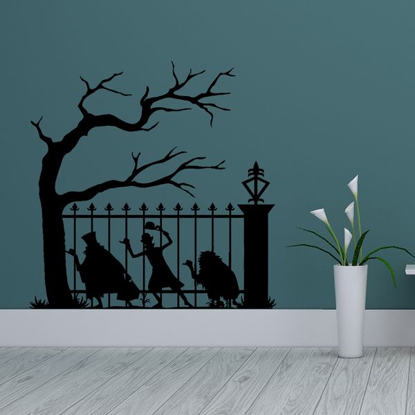 

black halloween door wall sticker bedroom wall art stickers