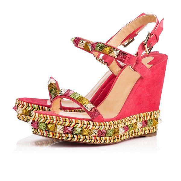 

famous brand women cataclou ladies sandals red bottom pyraclou wedges high heels gladiator sandals party wedding dress, Black