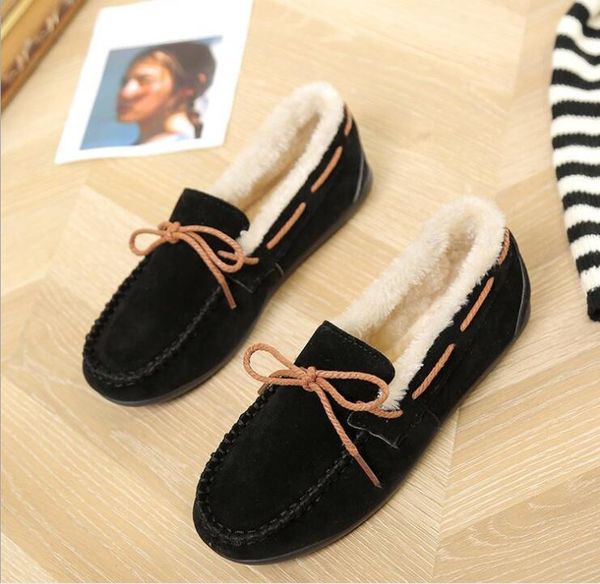 

ladies' velvety frosted warm shoes students winter new style women's warm cotton boots with fleece and thick cotton shoes, Black