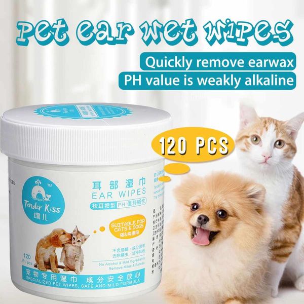 

100pcs pet eye wet wipes tear stain remover dog ear cleaning paper towels gentle non-intivating cleaning wipes grooming supplies