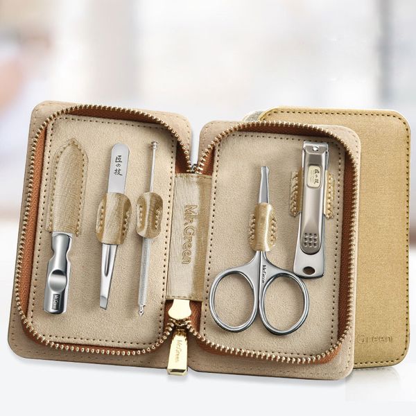 

stainless steel finger nail art tools scissors nail file tweezer eyebrow nose scissors family manicure set