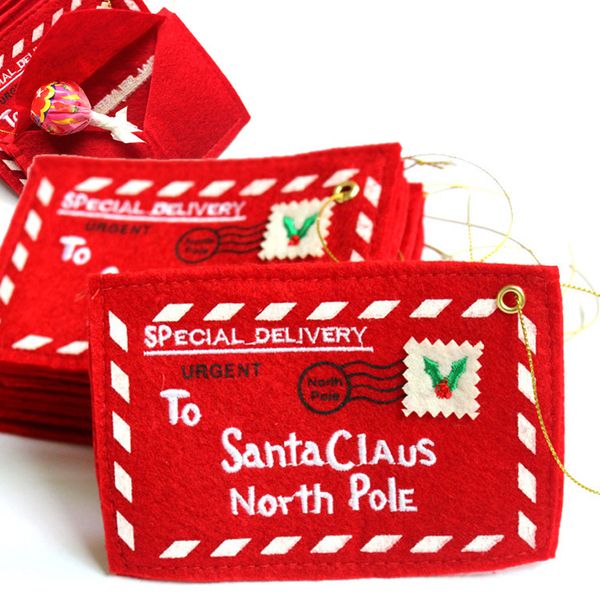 

12x8cm christmas envelope christmas invitation greeting cards candy bag decor non-woven envelope greeting cards candy bag