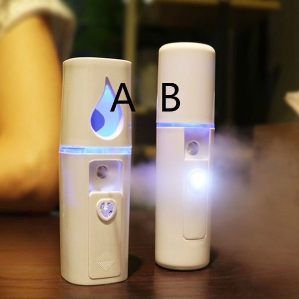 

portable small humidifier usb rechargable handheld water meter charging mini steamed face humidifier with/without mirror