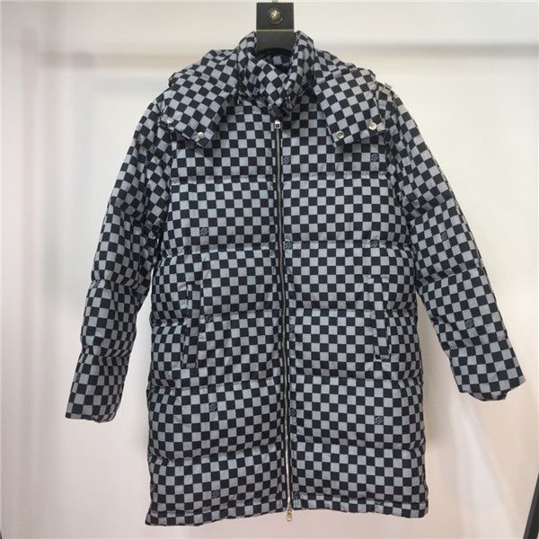 

19aw luxurious paris brand design l long section down jacket coat sweatshirts fashion reflective sweater streetwear outdoor hoodies v coat, Blue;black