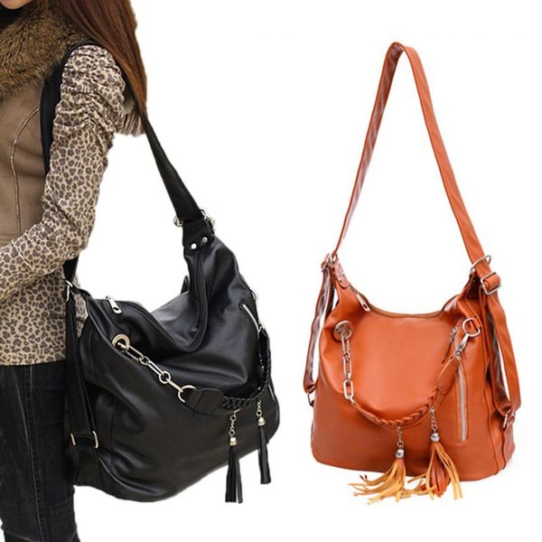 

thinkthendo tassel leather school travel daypack shoulder bags for teenager girls