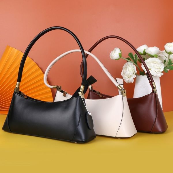 

9001#7 colors fashion retro leather handbags trend korean niche cowhide baguette armpit dumplings bag women