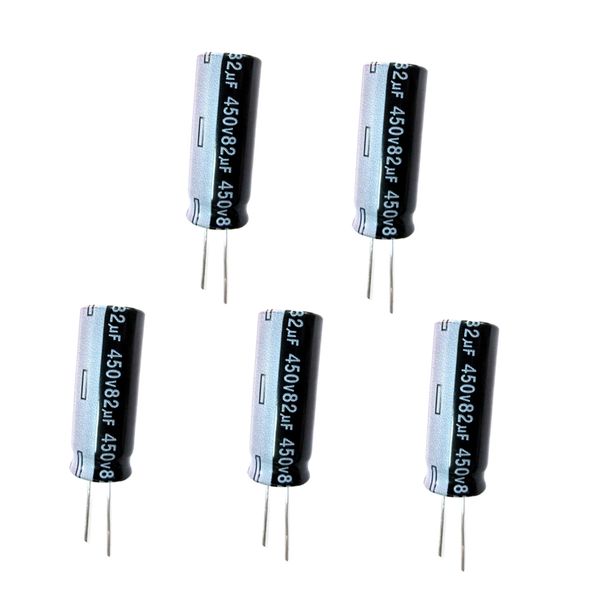 

5 pieces 450v 82uf aluminum electrolytic capacitors assortment kit 40x16mm