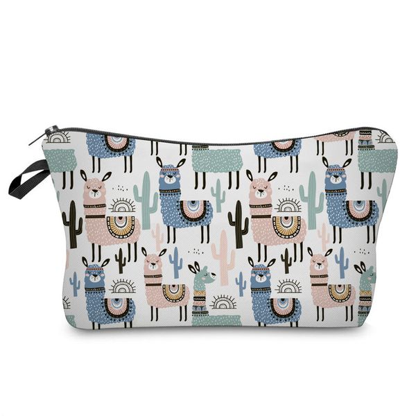 

2019 cosmetic organizer bag make up printing llama cosmetic bag fashion women brand makeup