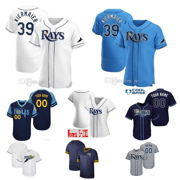

2020 tampa bay бейсбола джерси 39 кевин киермаьер 11 хантер ренфро 2 yandy diaz 25 yoshitomo tsutsugo 40 хосе мартинес уэйд боггс 05, Blue;black