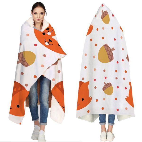 

cute squirrel nut wave dot cartoon blanket for couch bed animal cobertor para inverno