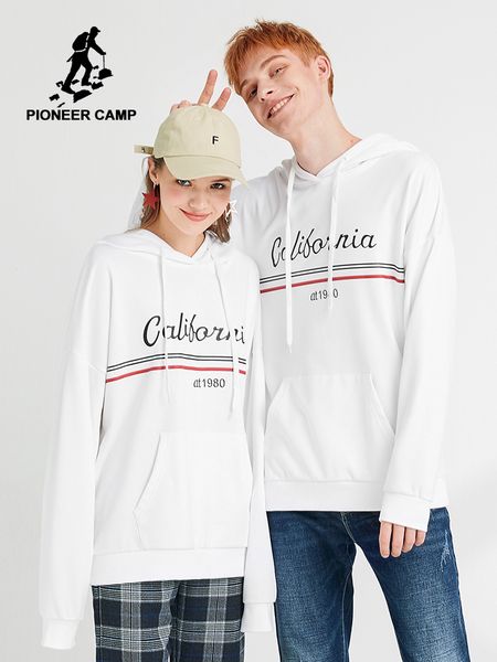

pioneer camp autumn vintage hoodies women plus size boyfriend pullover oversize large sweatshirt male gwy9316011x, Black