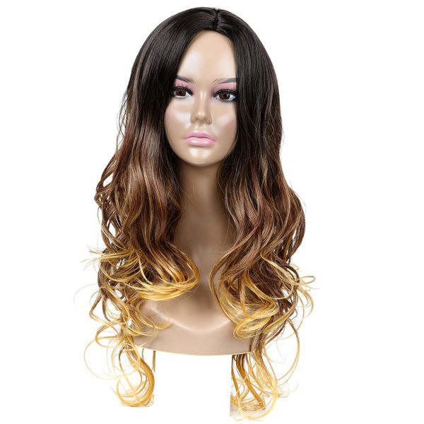 Parrucca ad onda profonda Parrucche sintetiche lunghe di colore Ombre per donna Cosplay Moda Estensione dei capelli di buona qualità