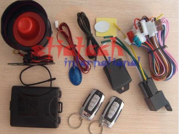 

by dhl or ems 5pcs 12v car alarm system one way vehicle burglar alarm security system with 2remote control auto burglar