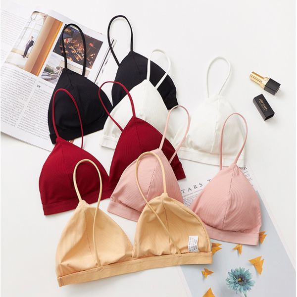 

summer comfortable wireless seamless bra women female lingerie thin deep v lace bralette brassiere lingerie intimates, Red;black