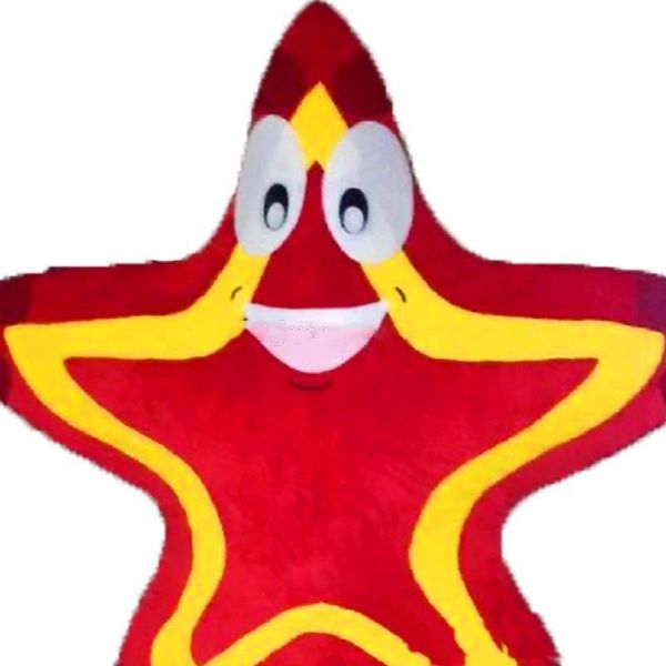 

2018 red star mascot costume cartoon real p, Red;yellow