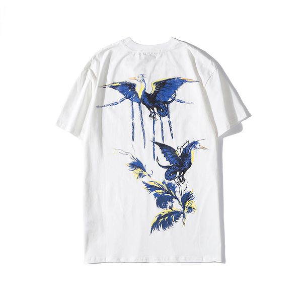 

mens designer t-shirt 2020 spring summer new arrival fashion brand short sleeve shirts casual streetwear crane printing couple s-2xl, White;black