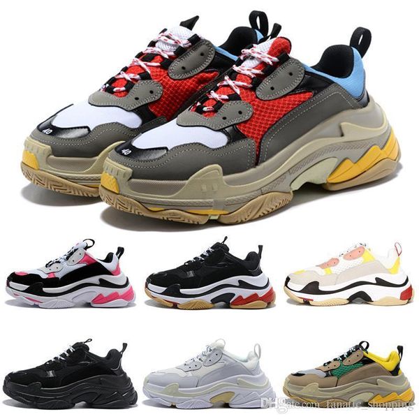 

2019 модельер обувь Paris 17FW Triple s Повседневная обувь папа мужские женщины черный розо