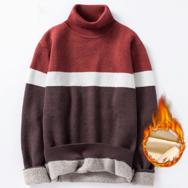 

sweater men pullover turtleneck sweaters winter warm fashion, White;black